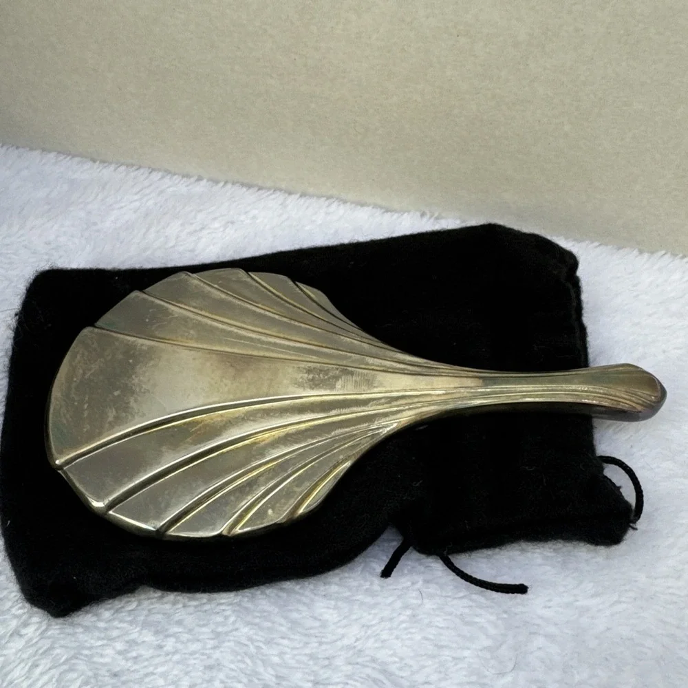 Vintage Godinger Silver Small Pocket Mirror‎ In Box With Bag